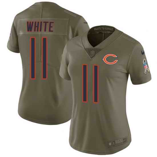 Womens Nike Bears #11 Kevin White Olive  Stitched NFL Limited 2017 Salute to Service Jersey